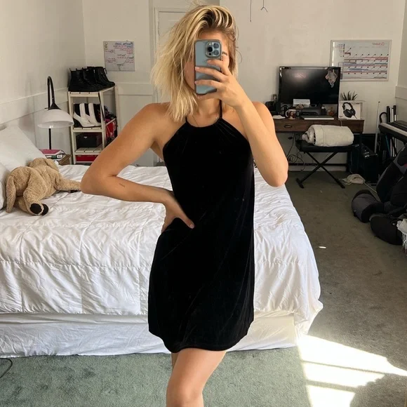 strapless open back dress Angel Maternity Cara Maternity Maxi Dress in Black Polka Dots main image 1